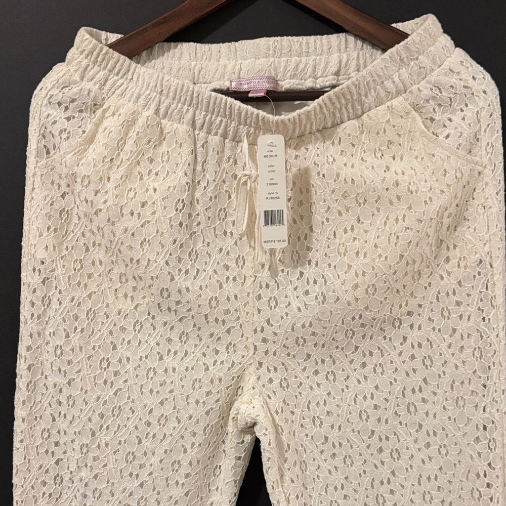 Romeo & Juliet Couture Cream Lace Pants